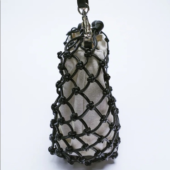 Zara Set - Black Knotted Mesh Heels & Mini Bag - Picture 5 of 12